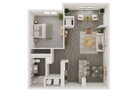 a1 floor plan  1 bedroom with 2 baths  129